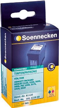 Soennecken Tintenpatrone 81120 wie HP C6657AE 57 c/m/y (81120) von Soennecken