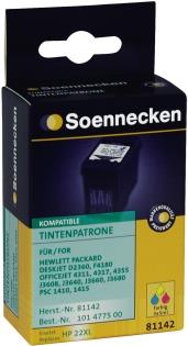 Soennecken Tintenpatrone 81142 wie HP C9352CE 22XL c/m/y (81142) von Soennecken