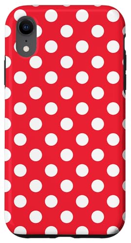 Hülle für iPhone XR Süßes Polkadot Rockabilly Boho mit roten und weißen Tupfen von Sofie Nari