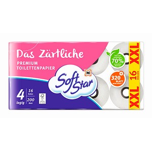 Soft Star Toilettenpapier Das Zärtliche 4-lagig, 16 Rollen Soft Star Toilettenpapier Das Zärtliche 4-lagig, 16 Rollen von Soft Star