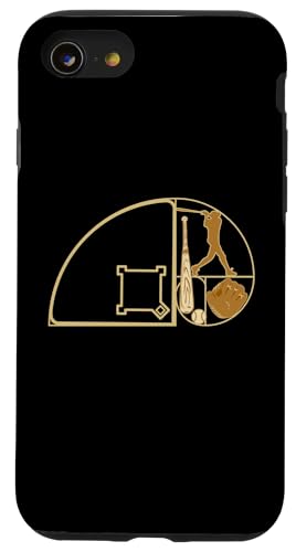 Baseball Softbal Fibonacci-Spirale Kreis Baseballspieler Hülle für iPhone SE (2020) / 7 / 8 von Softball Baseball Zubehör Sport Geschenke Shirts
