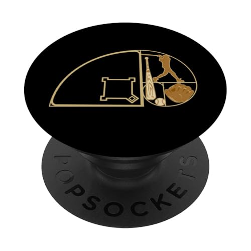 Baseball Softbal Fibonacci-Spirale Kreis Baseballspieler PopSockets Klebender PopGrip von Softball Baseball Zubehör Sport Geschenke Shirts