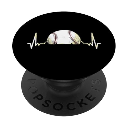 Baseball Softball Herzschlag Baseballspieler PopSockets Klebender PopGrip von Softball Baseball Zubehör Sport Geschenke Shirts