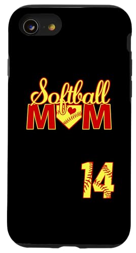 Softball Mutter Muttertag #14 Fastpitch Trikot Nummer 14 Hülle für iPhone SE (2020) / 7 / 8 von Softball Mom Mother's Day Fastpitch Jersey Gifts