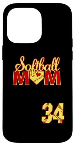 Softball Mutter Muttertag #34 Fastpitch Trikot Nummer 34 Hülle für iPhone 14 Pro Max von Softball Mom Mother's Day Fastpitch Jersey Gifts