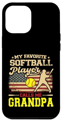 Vatertag Mein Lieblings-Softballspieler nennt mich Opa Hülle für iPhone 12 Pro Max Vatertag Mein Lieblings-Softballspieler nennt mich Opa Hülle für iPhone 12 Pro Max von Softball Player American Flag Grandpa Father's Day