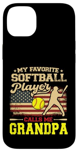 Vatertag Mein Lieblings-Softballspieler nennt mich Opa Hülle für iPhone 14 Plus Vatertag Mein Lieblings-Softballspieler nennt mich Opa Hülle für iPhone 14 Plus von Softball Player American Flag Grandpa Father's Day