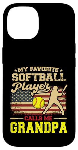 Vatertag Mein Lieblings-Softballspieler nennt mich Opa Hülle für iPhone 14 Vatertag Mein Lieblings-Softballspieler nennt mich Opa Hülle für iPhone 14 von Softball Player American Flag Grandpa Father's Day