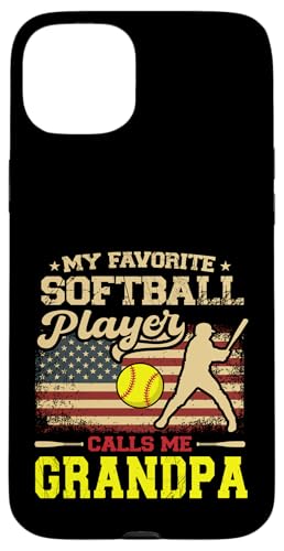 Vatertag Mein Lieblings-Softballspieler nennt mich Opa Hülle für iPhone 15 Plus Vatertag Mein Lieblings-Softballspieler nennt mich Opa Hülle für iPhone 15 Plus von Softball Player American Flag Grandpa Father's Day