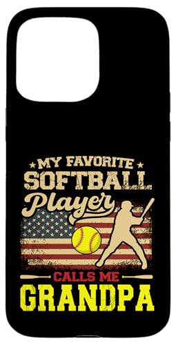 Vatertag Mein Lieblings-Softballspieler nennt mich Opa Hülle für iPhone 15 Pro Max Vatertag Mein Lieblings-Softballspieler nennt mich Opa Hülle für iPhone 15 Pro Max von Softball Player American Flag Grandpa Father's Day