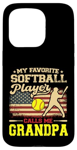 Vatertag Mein Lieblings-Softballspieler nennt mich Opa Hülle für iPhone 15 Pro Vatertag Mein Lieblings-Softballspieler nennt mich Opa Hülle für iPhone 15 Pro von Softball Player American Flag Grandpa Father's Day