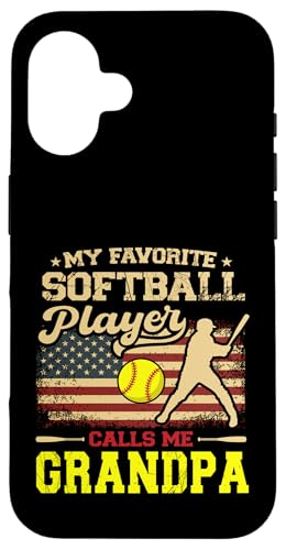 Vatertag Mein Lieblings-Softballspieler nennt mich Opa Hülle für iPhone 16 Vatertag Mein Lieblings-Softballspieler nennt mich Opa Hülle für iPhone 16 von Softball Player American Flag Grandpa Father's Day
