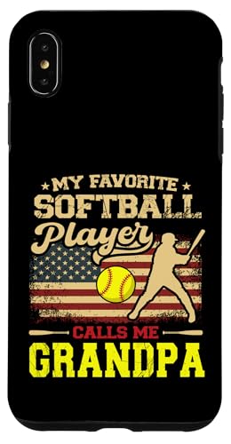 Vatertag Mein Lieblings-Softballspieler nennt mich Opa Hülle für iPhone XS Max Vatertag Mein Lieblings-Softballspieler nennt mich Opa Hülle für iPhone XS Max von Softball Player American Flag Grandpa Father's Day