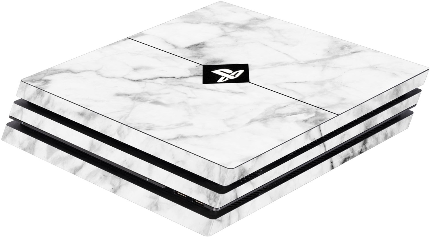 PS4 Pro Skin white marble von Software Pyramide