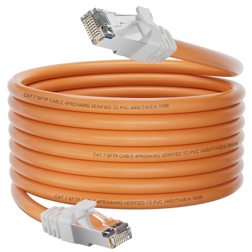 LAN Kabel 10 Meter, Netzwerkkabel Cat 7 Ethernet Kabel 10m Schirmung Wlan Kabel, Hochgeschwindigkeit 10000Mbit/s 600MHz Gigabit Internetkabel S/FTP Patchkabel Outdoor Wifi Kabel für Router Modem von Soibke