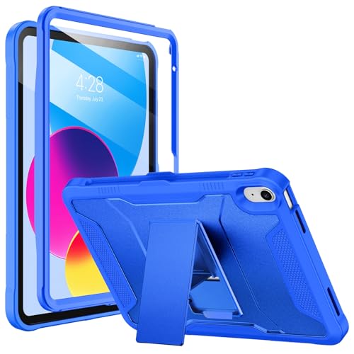 Soke Hülle für iPad (A16) 11. Generation 11-Zoll (2025) / 10. Generation 10,9-Zoll (2022) - Eingebautem Bildschirmschutz und Ständer, Robuste Ganzkörper-Schutzhülle für Apple iPad 10 - Abyssblau von Soke