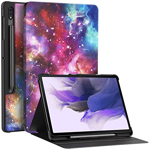 Soke Galaxy Tab S8+/S7 FE/S7 Plus Hülle mit S-Stifthalter [SM-X800/X806/T730/T736B/T970/T975] – Stoßfeste Stand-Folio-Hülle für Samsung Tab S8+ 2022/S7 FE 2021/S7 Plus 2020 12,4 Zoll Tablet, Galaxy von Soke