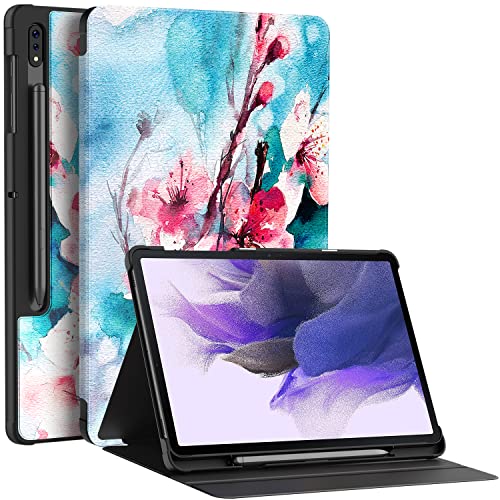 Soke Galaxy Tab S8+/S7 FE/S7 Plus Hülle mit S-Stifthalter [SM-X800/X806/T730/T736B/T970/T975] – Stoßfeste Stand-Folio-Hülle für Samsung Tab S8+ 2022/S7 FE 2021/S7 Plus 2020 12,4 Zoll Tablet, PP Jede von Soke