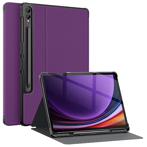 Soke Galaxy Tab S9 Plus/S8+/S7 FE/S7+ Hülle mit S-Stifthalter [SM-X810/X816B/X818U/X800/X806/T730/T736B/T970/T975] – Stoßfeste Stand-Folio-Schutzhülle für Samsung Tablet S9+ 2023 12,4 Zoll, Violett von Soke