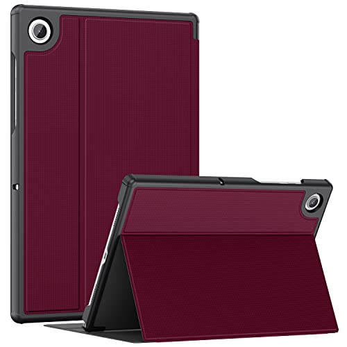 Soke Hülle für Samsung Galaxy Tab A8 10,5 Zoll (2021 Modell SM-X200/X205N), Premium TPU Rückseite Folio Schutzhülle, Magnetische Smart Cover mit Mehrere Winkel + Auto Schlaf/Aufwach, Wein von Soke