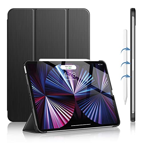 Soke Hülle für iPad Pro 11 Zoll 2021/2020/2018, Ultra Dünn Einzigartige Gebürstete Textur, Trifold Smart Schutzhülle mit Auto Aufwachen/Schlaf für iPad Pro 11 Hülle 3. Generation, Schwarz von Soke