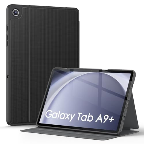 Soke Schutzhülle für Galaxy Tab A9 Plus 2023, stoßfest, Smart-Folio-Ständer, mehrere Betrachtungswinkel, weiche TPU-Rückseite für Samsung Galaxy Tab A9+ 11 Zoll Tablet [SM-X210/X216/X218], Schwarz von Soke