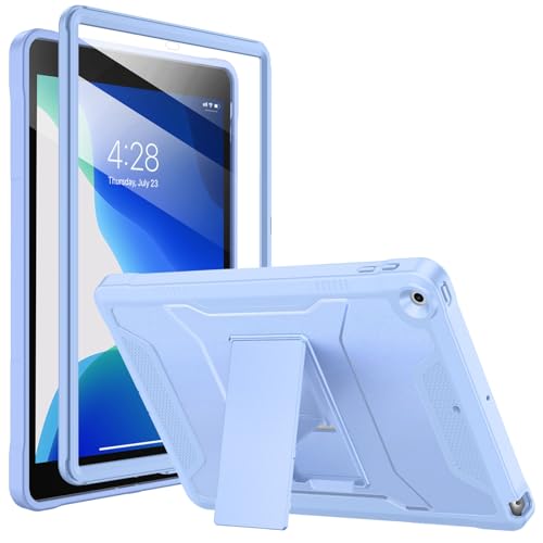 Soke Schutzhülle für iPad 9. / 8. / 7. Generation 10,2 Zoll (2021/2020/2019), mit integriertem Displayschutz und Ständer, robuste Ganzkörper-Schutzhülle für Apple iPad 10,2 Zoll (25,7 cm), Hellblau von Soke