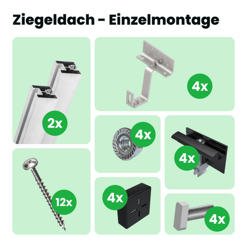 Halterung: Ziegeldach von SolGenix