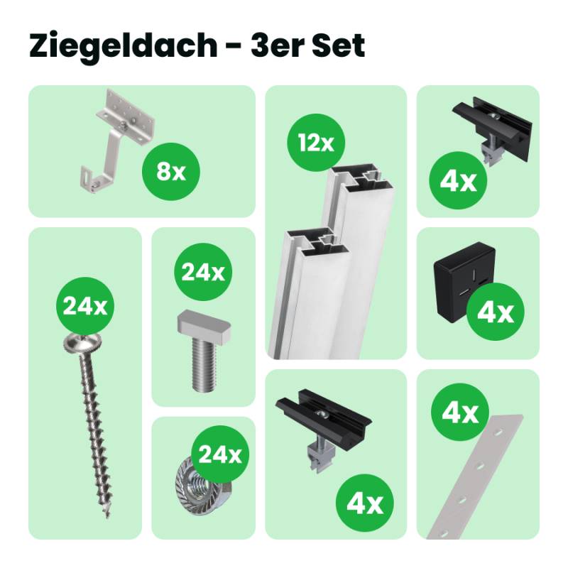 Halterung: Ziegeldach von SolGenix