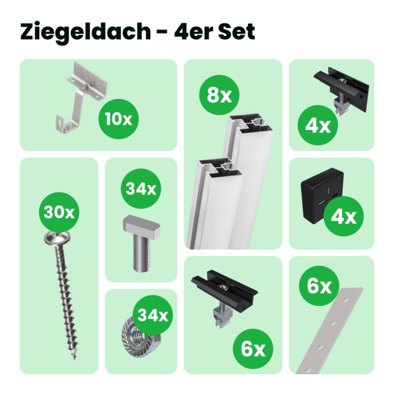 Halterung: Ziegeldach von SolGenix
