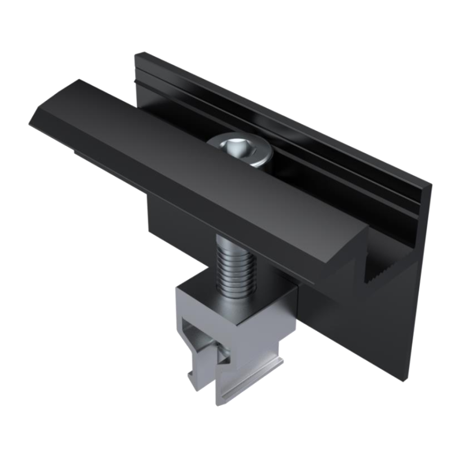 Schwarze Endklemme für Solarmodule 30mm (28mm - 32mm) von SolGenix