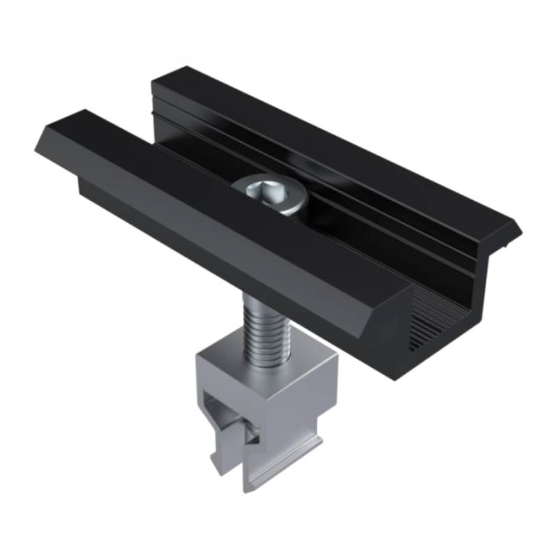 Schwarze Mittelklemme für Solarmodule 30mm (28mm - 32mm) von SolGenix