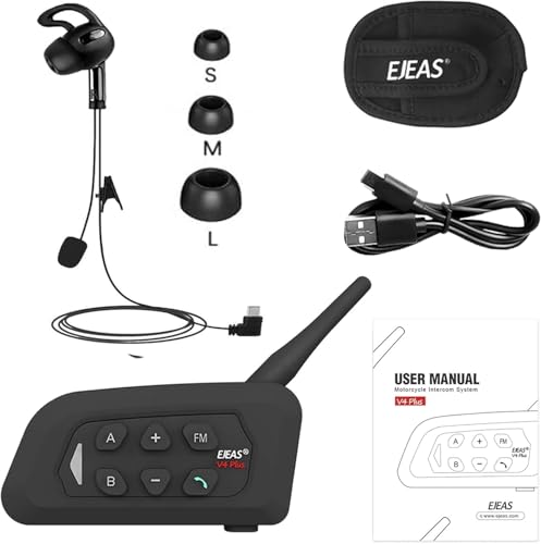 SolaMr V4C Plus Bluetooth Gegensprechanlage Schiedsrichter Kommunikationssystem, Rechtes Ohr Headset Intercom System, 4 Personen Gegensprechanlage Funk für Fußball Handball Volleyball, 1500M, (1PACK) SolaMr V4C Plus Bluetooth Gegensprechanlage Schiedsrichter Kommunikationssystem, Rechtes Ohr Headset Intercom System, 4 Personen Gegensprechanlage Funk für Fußball Handball Volleyball, 1500M, (1PACK) von SolaMr
