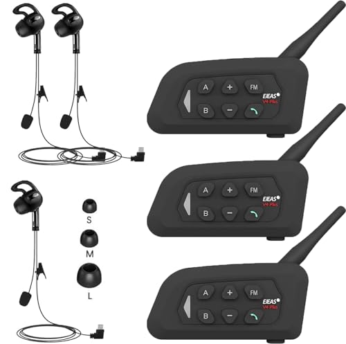 SolaMr V4C Plus Rechtes Ohr Bluetooth Gegensprechanlage Schiedsrichter Kommunikationssystem, Headset Intercom System, 4 Personen Gegensprechanlage Funk für Fußball Handball Volleyball, 1500M, (3PACK) SolaMr V4C Plus Rechtes Ohr Bluetooth Gegensprechanlage Schiedsrichter Kommunikationssystem, Headset Intercom System, 4 Personen Gegensprechanlage Funk für Fußball Handball Volleyball, 1500M, (3PACK) von SolaMr