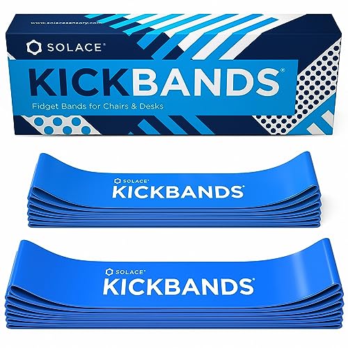 KICK BANDS Stuhlbänder für Kinder mit zappeligen Füßen, 12 Stück, ADHS Fidget Kickbands für Klassenzimmerstühle und Schreibtische – Solace sensorisches Kickband (Blau) von Solace