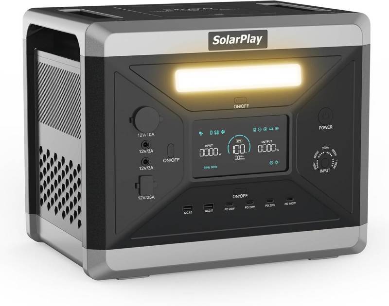 SolarPlay Powerstation Für Balkonkraftwerke / Solarmodule 2400W/2500W Powerstation, Batterie 2160/2300Wh Stromerzeuger SolarGenerator LiFePO4 von SolarPlay