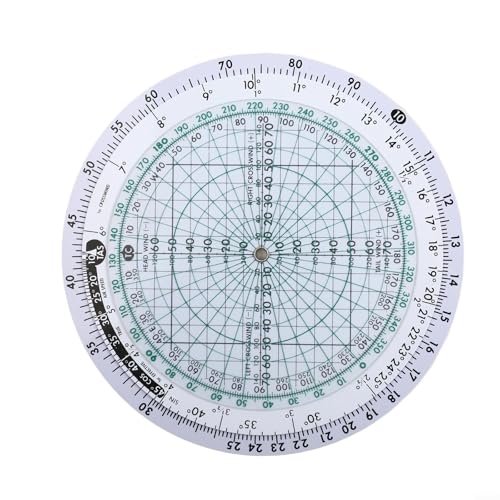 Solaughguy Luftfahrtflugcomputer E6B-R, kreisförmiger Rechenschieber, für Flugplanung, Wind-Trigonometrie, Geschwindigkeitsentfernungszeitberechnungen (E6B-R) von Solaughguy