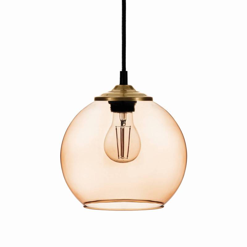 Hängelampe Ball Glas-Kugelschirm hellbraun Ø 20cm von Solbika Lighting