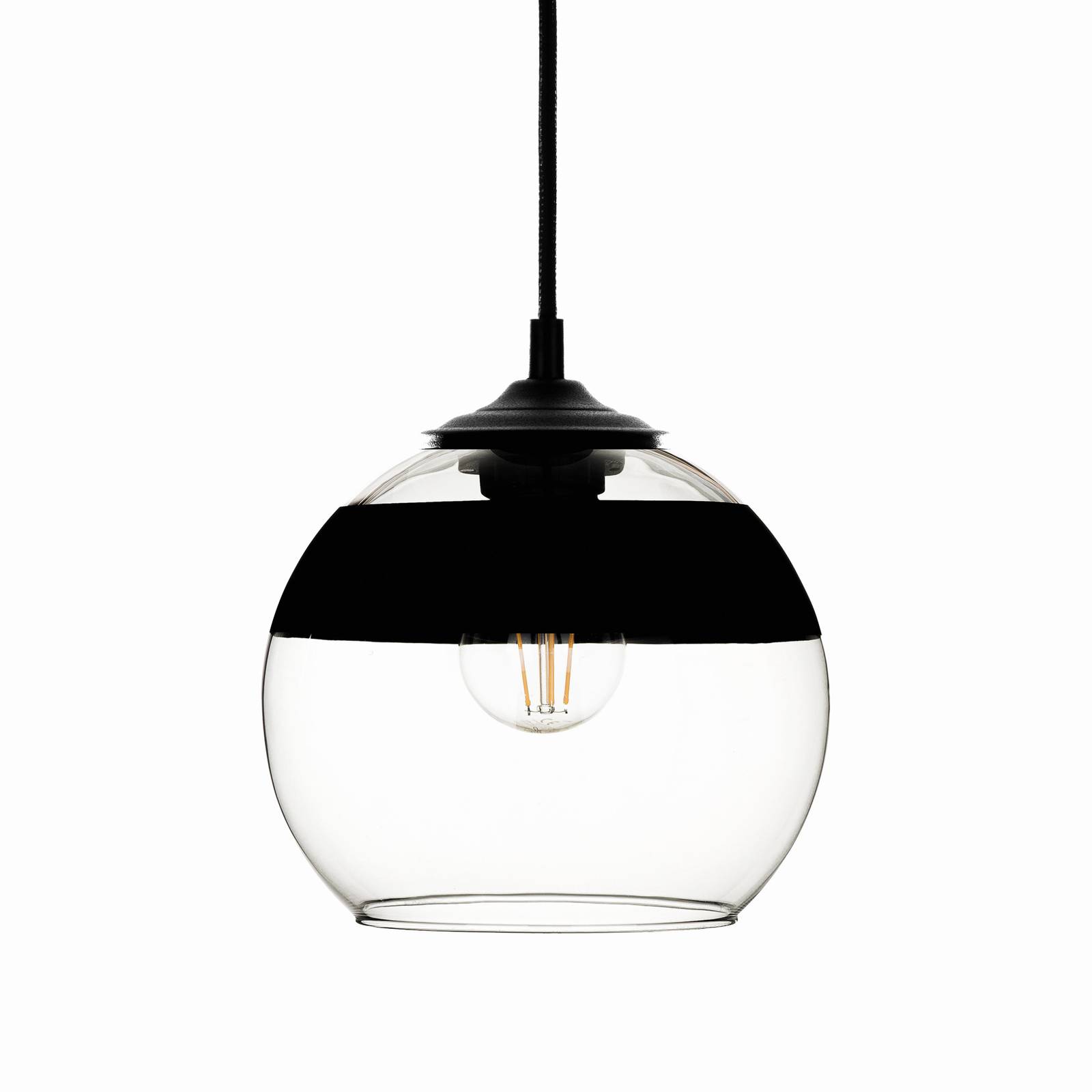 Hängelampe Monochrome Flash klar/schwarz Ø 20cm Hängelampe Monochrome Flash klar/schwarz Ø 20cm von Solbika Lighting