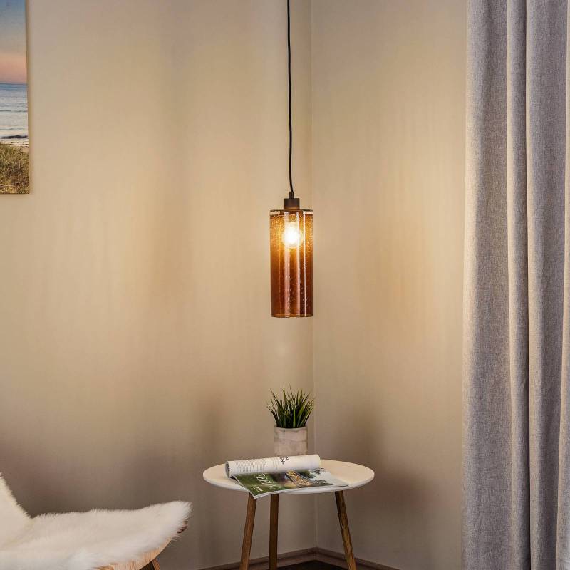 Hängelampe Soda Glaszylinder amber Ø 12cm von Solbika Lighting