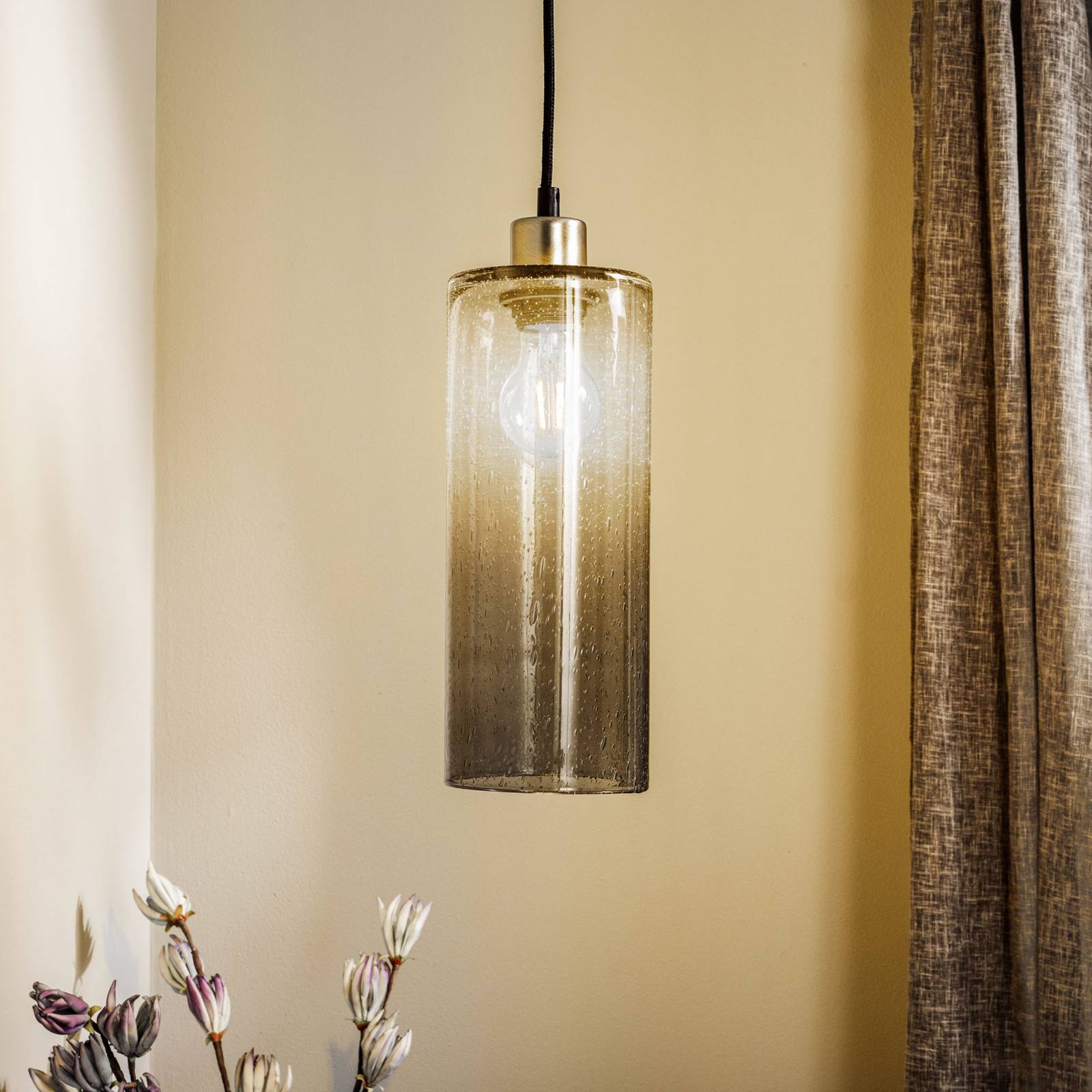 Hängelampe Soda Glaszylinder rauchgrau Ø 12cm Hängelampe Soda Glaszylinder rauchgrau Ø 12cm von Solbika Lighting