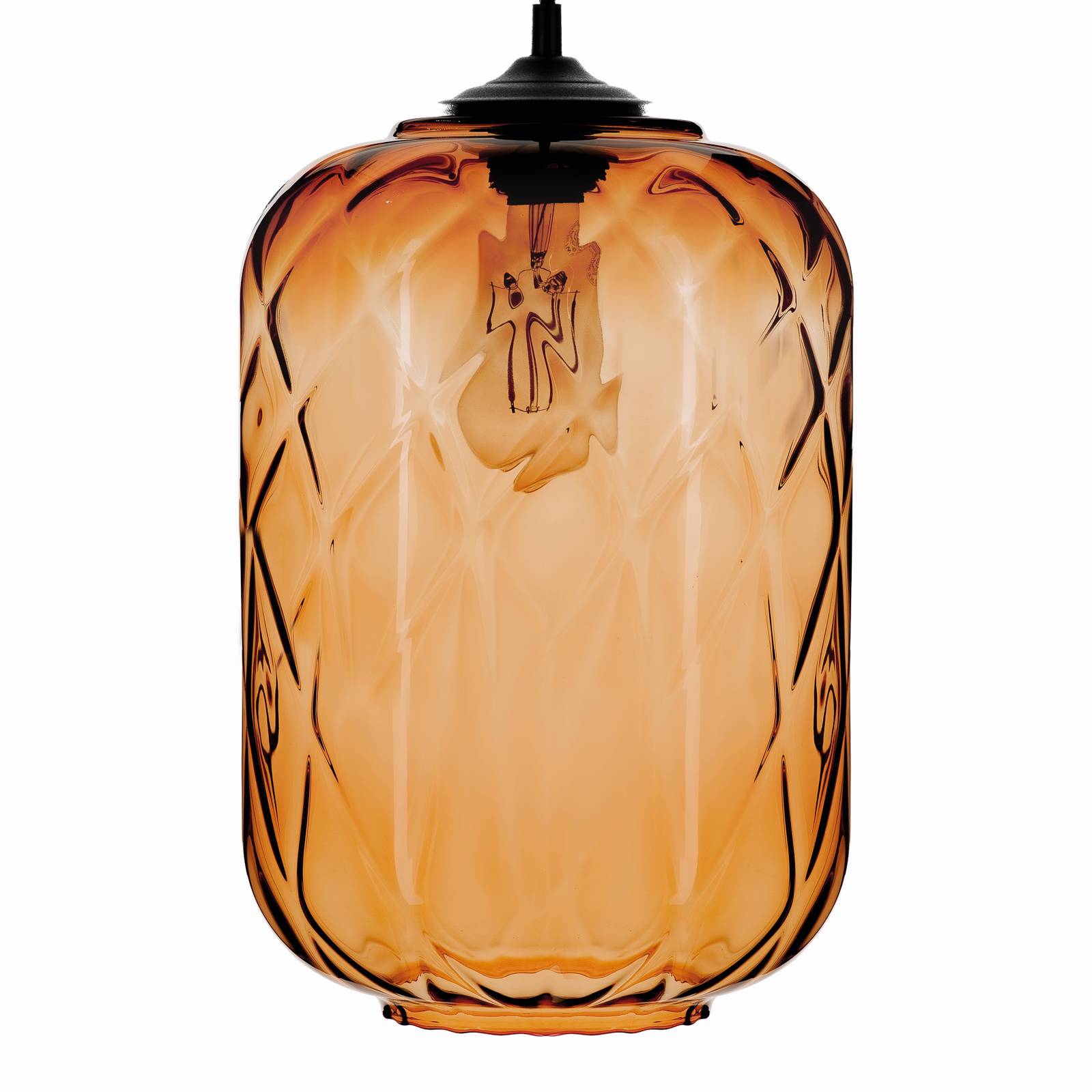 Pendelleuchte Tezeusz mit Glasschirm amber Ø 24cm Pendelleuchte Tezeusz mit Glasschirm amber Ø 24cm von Solbika Lighting