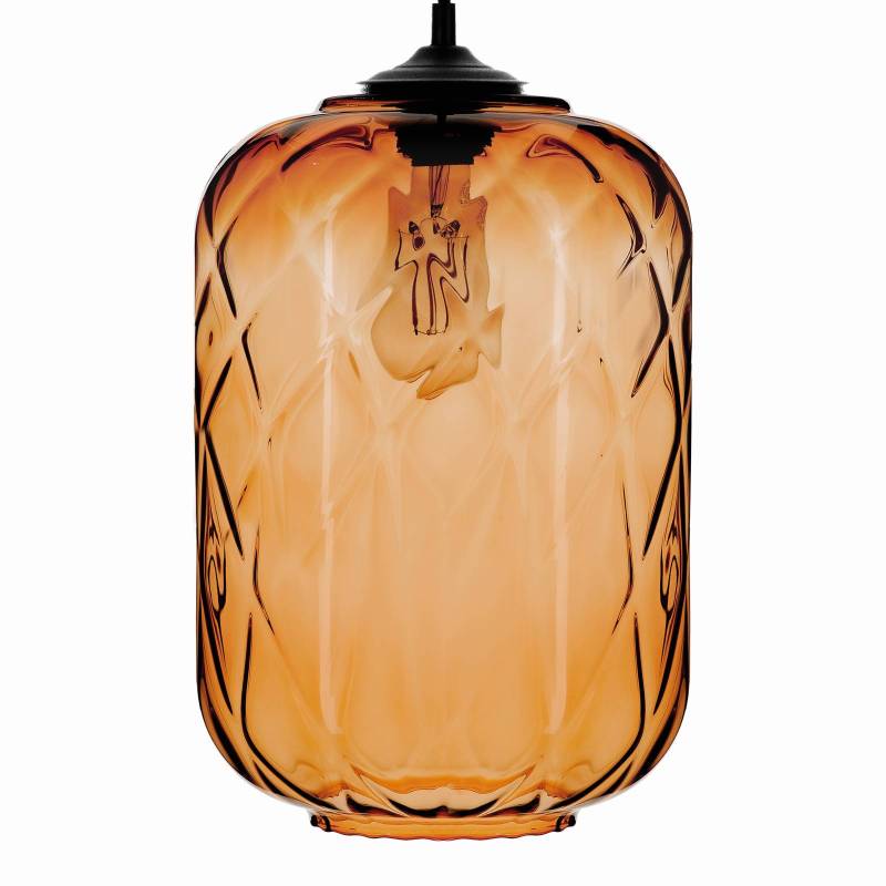 Pendelleuchte Tezeusz mit Glasschirm amber Ø 24cm von Solbika Lighting