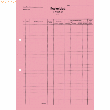 Soldan Kostenblatt K440 A4 rot 100 Stück von Soldan