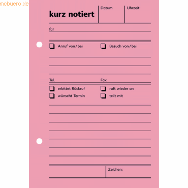 Soldan Kurznotiz H11 A6 hoch 100 Blatt rot Soldan Kurznotiz H11 A6 hoch 100 Blatt rot von Soldan