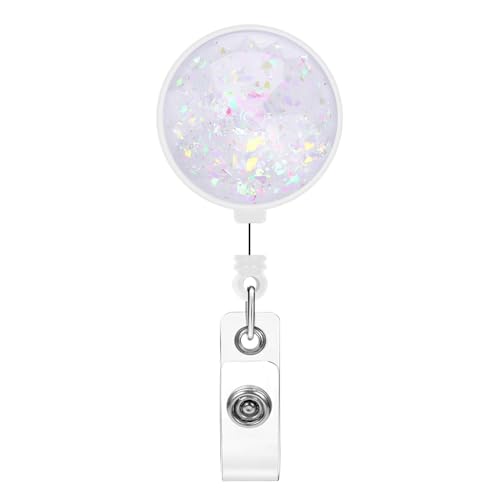 Soleebee Ausziehbarer Ausweishalter, glitzernde Pailletten, Diamantform, Abzeichenspulen mit 360° drehbarem Krokodilclip, Ausweis-Clip für Krankenschwestern, Studenten, 61 cm, Weiß Soleebee Ausziehbarer Ausweishalter, glitzernde Pailletten, Diamantform, Abzeichenspulen mit 360° drehbarem Krokodilclip, Ausweis-Clip für Krankenschwestern, Studenten, 61 cm, Weiß von Soleebee