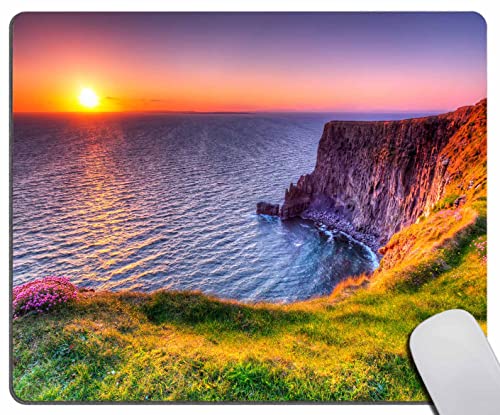Cliffs of Moher Irland Sonnenuntergang Mauspad für Computer & Laptop, rutschfeste Gummiunterseite, Mauspad für Zuhause, Büro & Gaming, 20,1 x 24,1 cm von Solekla