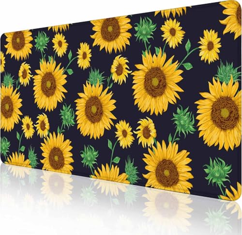 Mauspad, Büro-Schreibtischunterlage, groß, Gaming-Tastatur-Pad, genähte Kanten, waschbar, glatte Oberfläche, Kontrolle und Genauigkeit, erweitertes Computer-Mauspad, 90 x 40 cm, Sonnenblumengelb Mauspad, Büro-Schreibtischunterlage, groß, Gaming-Tastatur-Pad, genähte Kanten, waschbar, glatte Oberfläche, Kontrolle und Genauigkeit, erweitertes Computer-Mauspad, 90 x 40 cm, Sonnenblumengelb von Solekla