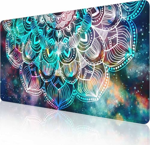 Schreibtischunterlage, XXL-großes Gaming-Mauspad, rutschfeste Gummiunterseite, Mauspad mit genähten Kanten, Tastatur-Mauspad, große Schreibtischunterlage für Arbeit, Spiel, Büro, Zuhause, 89,9 x 39,9 von Solekla