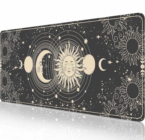 Schreibtischunterlage Mystischer Mond und Sonne, großes Mauspad, Gaming-Mauspad, erweitertes XXL-Tastatur-Pad, 80 x 29 cm, Laptop, Computer, Maus, Tastatur, Matte für Büro, Schreibtisch-Dekoration Schreibtischunterlage Mystischer Mond und Sonne, großes Mauspad, Gaming-Mauspad, erweitertes XXL-Tastatur-Pad, 80 x 29 cm, Laptop, Computer, Maus, Tastatur, Matte für Büro, Schreibtisch-Dekoration von Solekla